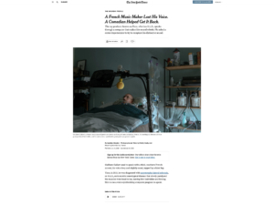 The New York Times – A French Music Maker Lost His Voice. A Comedian Helped Get It Back